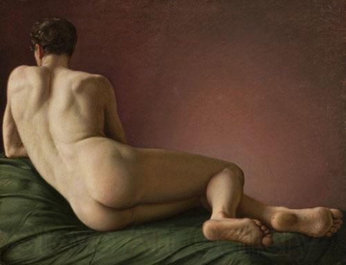 Aleksander Lesser Male Nude Lying. Norge oil painting art